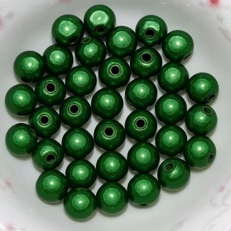 Reflexpärlor mörkgröna 12mm av akryl mirakelpärlor 10st