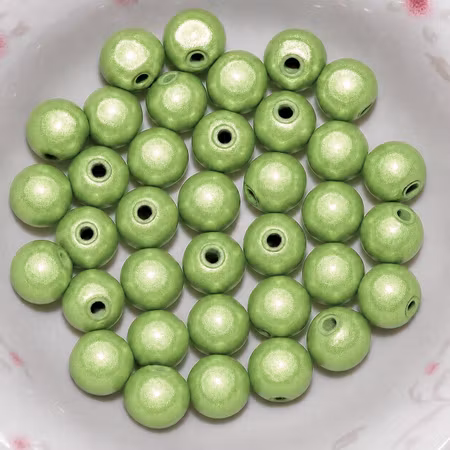 Reflexpärlor ljusgrön 12mm av akryl mirakelpärlor 10st