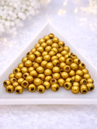 Reflexpärlor 4mm guld mirakelpärlor 100st