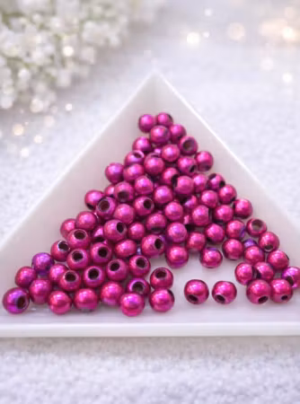 Reflexpärlor 4mm magenta mirakelpärlor 100st