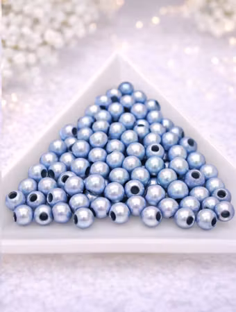 Reflexpärlor 4mm steel blue mirakelpärlor 100st