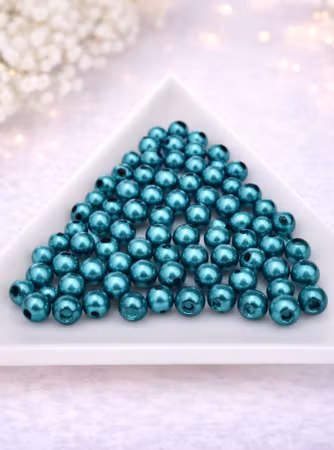 Reflexpärlor 4mm turkos mirakelpärlor 100st