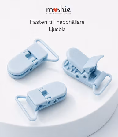 Fäste för napphållare babyblå plast 43mm 3st