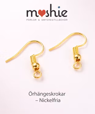 Örhängeskrokar med pärla guld 20st