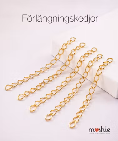 Förlängningar i nickelfritt järn guld 5-7cm 10st