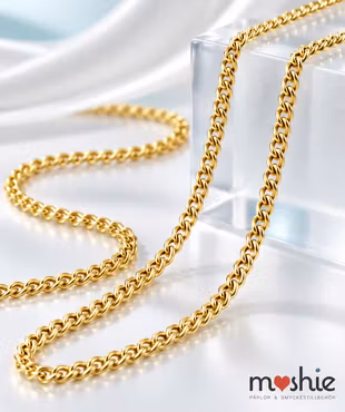 Curb Chain Pansarkedja 2,7x2mm guld järn 5 meter