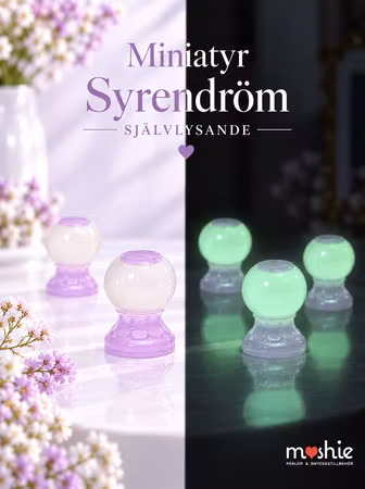Miniatyr självlysande vas på fot 17mm