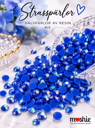 Rhinestones Strass halvpärlor mörkblå 4-6mm 10g