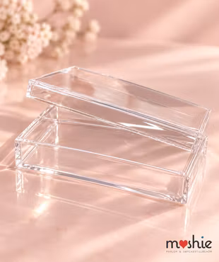 Liten förvaringsask av transparent akryl 9x6x2cm