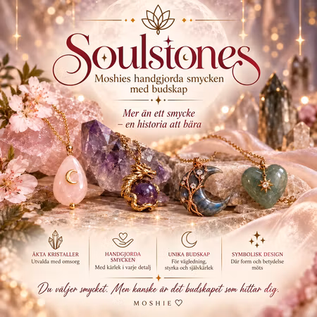 Soulstones Moshies handgjorda kristallsmycken med budskap