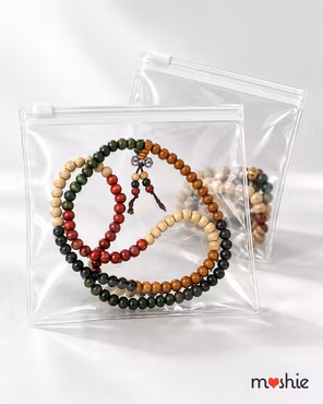 Smyckesficka i PVC med dragkedja 15x15cm 5st