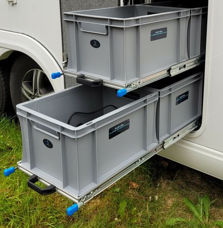 Hyllsystem utdragbart, 2 sektioner