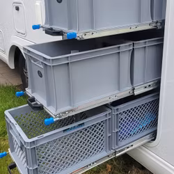 Hyllsystem utdragbart, 3 sektioner