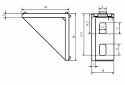 Hörnfäste 20x40 B-type T-spår 6mm