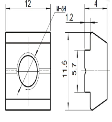 T-mutter stål B-typ T-spår 6mm [M5] (10st/paket)