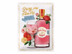 Plåtskylt Pink Gin Flowers