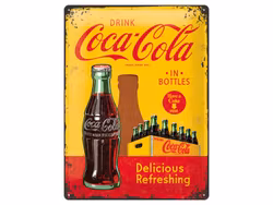 Plåtskylt - Coca-Cola Bottles