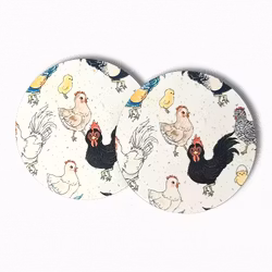 Glasunderlägg Höns i 2-pack
