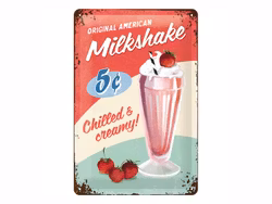 Plåtskylt Milkshake 20x30
