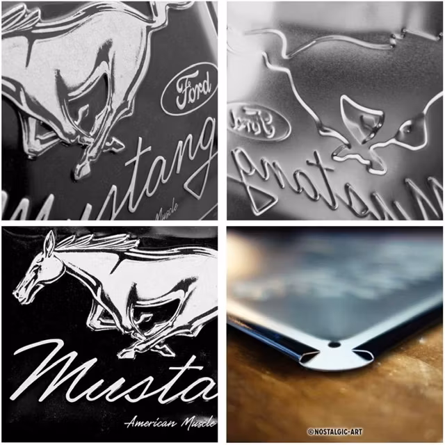 Plåtskylt Ford Mustang logo 20x30 retro nostalgi - www.bellebi.se