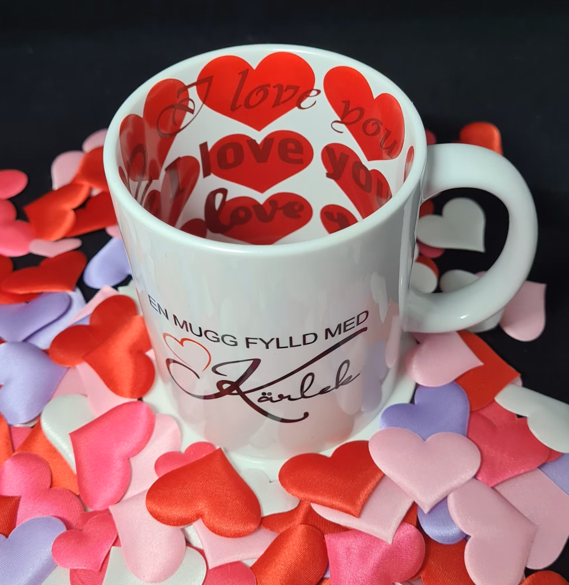 Mugg Alla Hjärtans dag kärlek hjärtan present - www.bellebi.se
