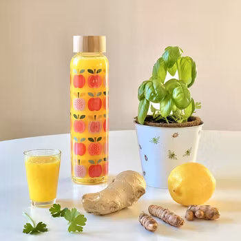 Vattenflaska i glas "Vintage Apple"