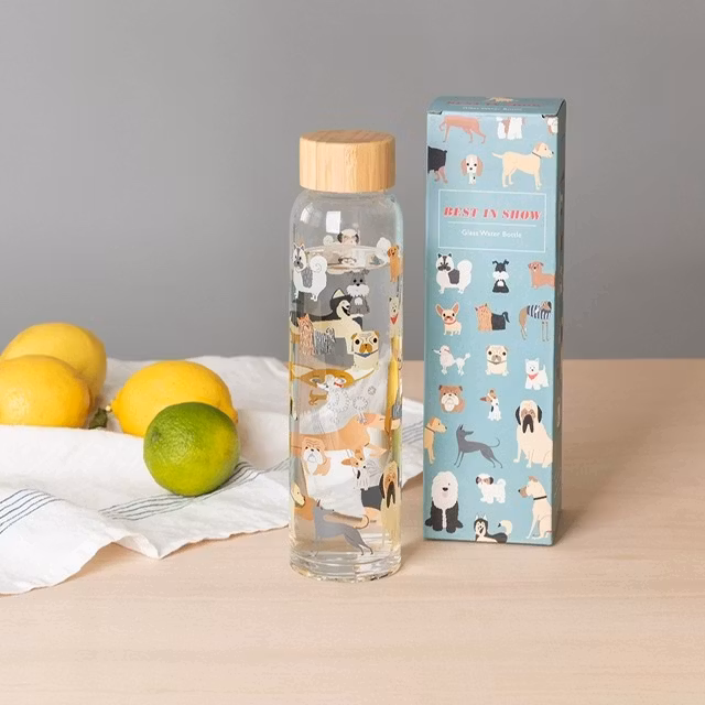 Vattenflaska glas lock bambu nostalgi retro - www.bellebi.se