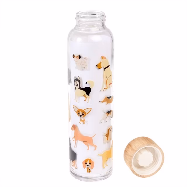 Vattenflaska glas lock bambu nostalgi retro - www.bellebi.se