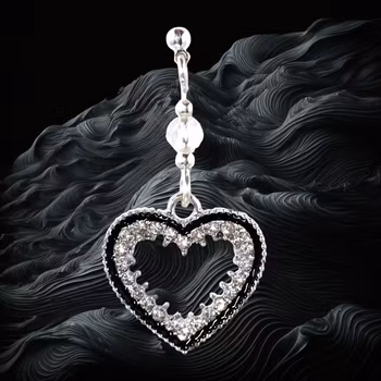 Örhängen ~ Hjärta med rhinestones