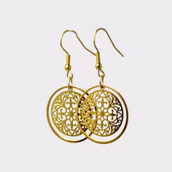Örhängen med cirkel & ornament