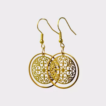 Örhängen med cirkel & ornament