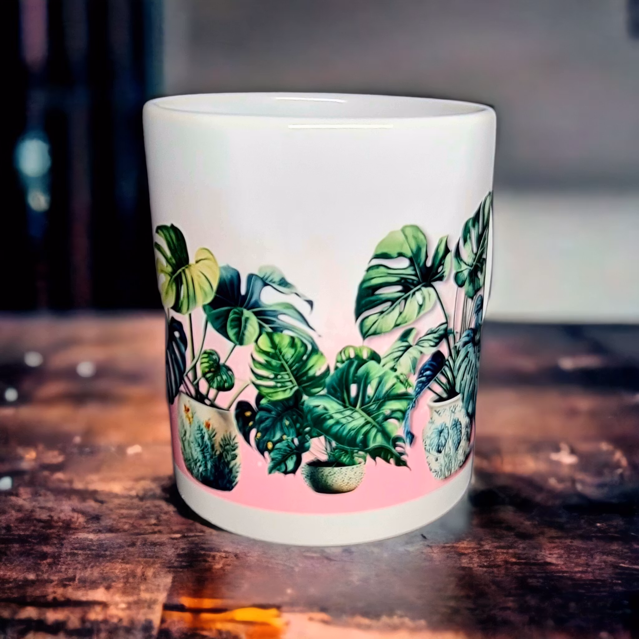 Mugg monstera monstrera kruka växter present - www.bellebi.se