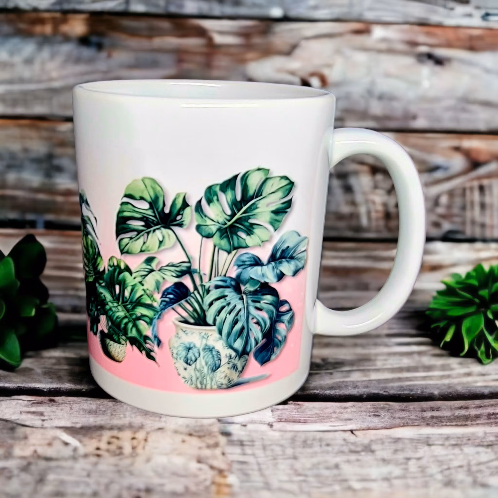 Mugg monstera monstrera kruka växter present - www.bellebi.se