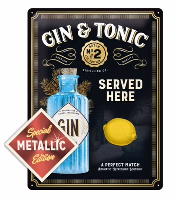 Plåtskylt Gin & Tonic