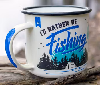 Nostalgic Art – emaljmugg "I'd rather be fishing"
