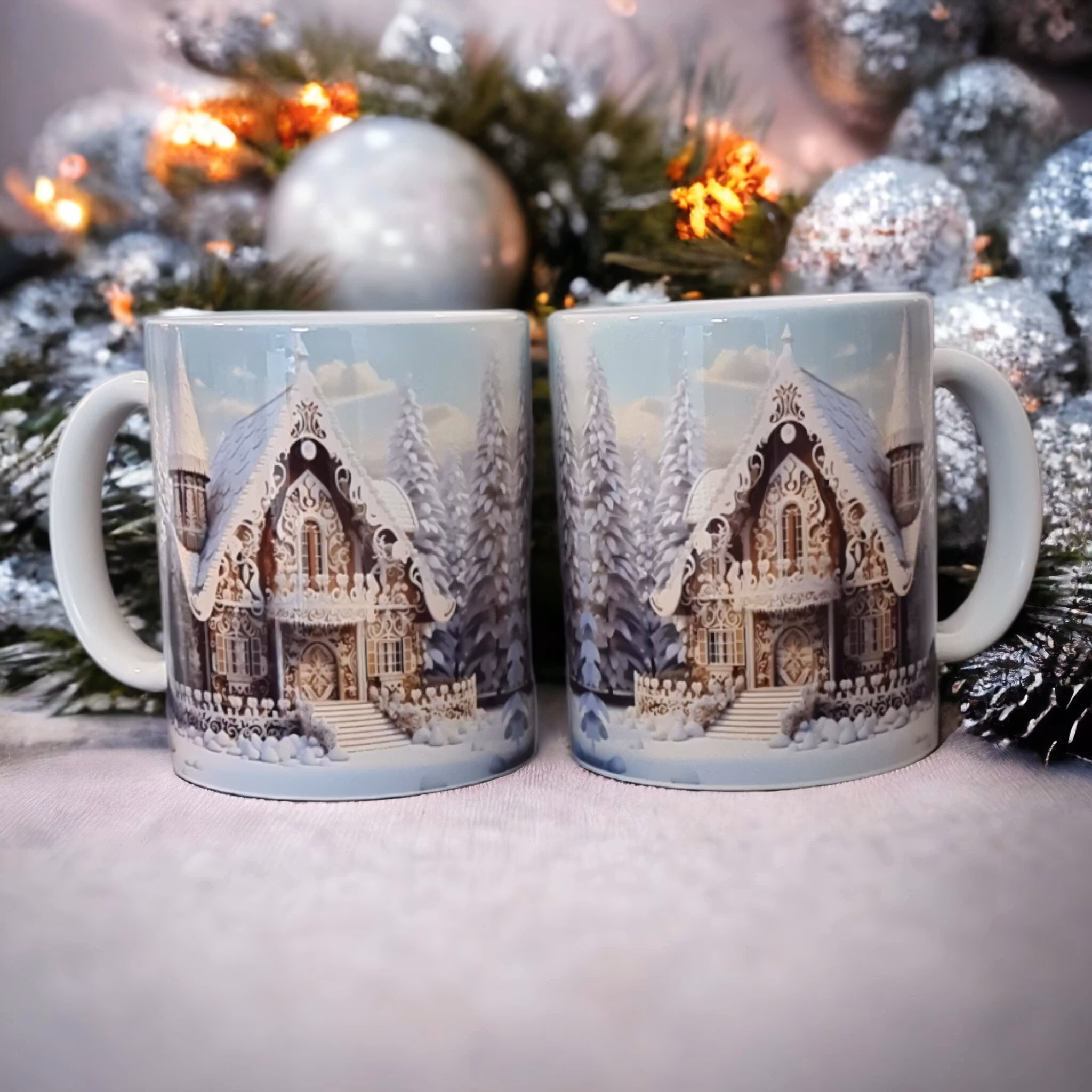 Mugg Jul julmotiv tomte present - www.bellebi.se