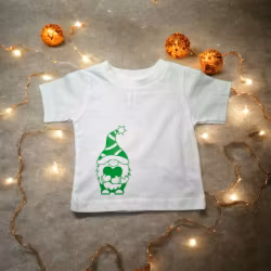 T-shirt med grön tomte, 3-6 månader