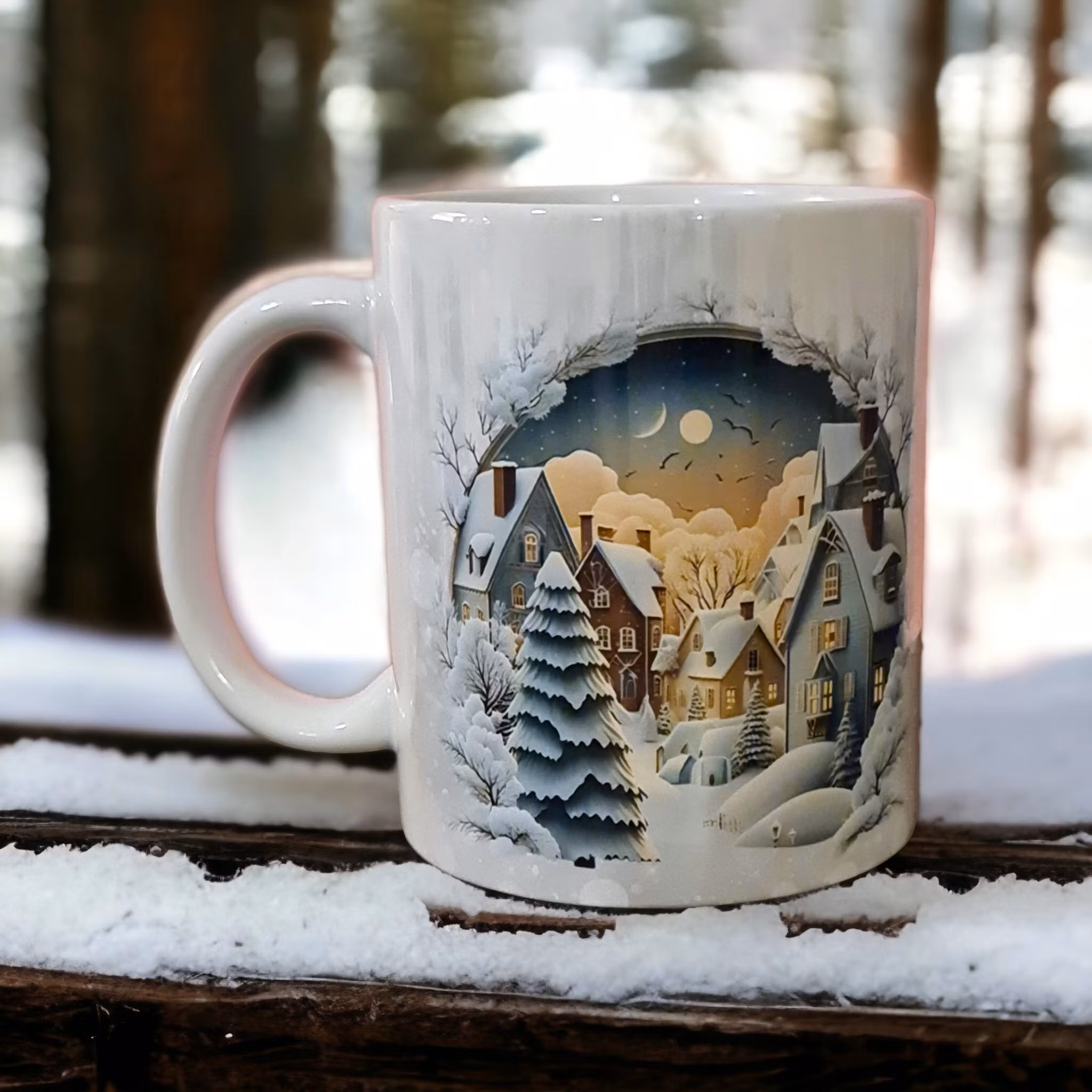 Mugg Jul julmotiv tomte text present - www.bellebi.se