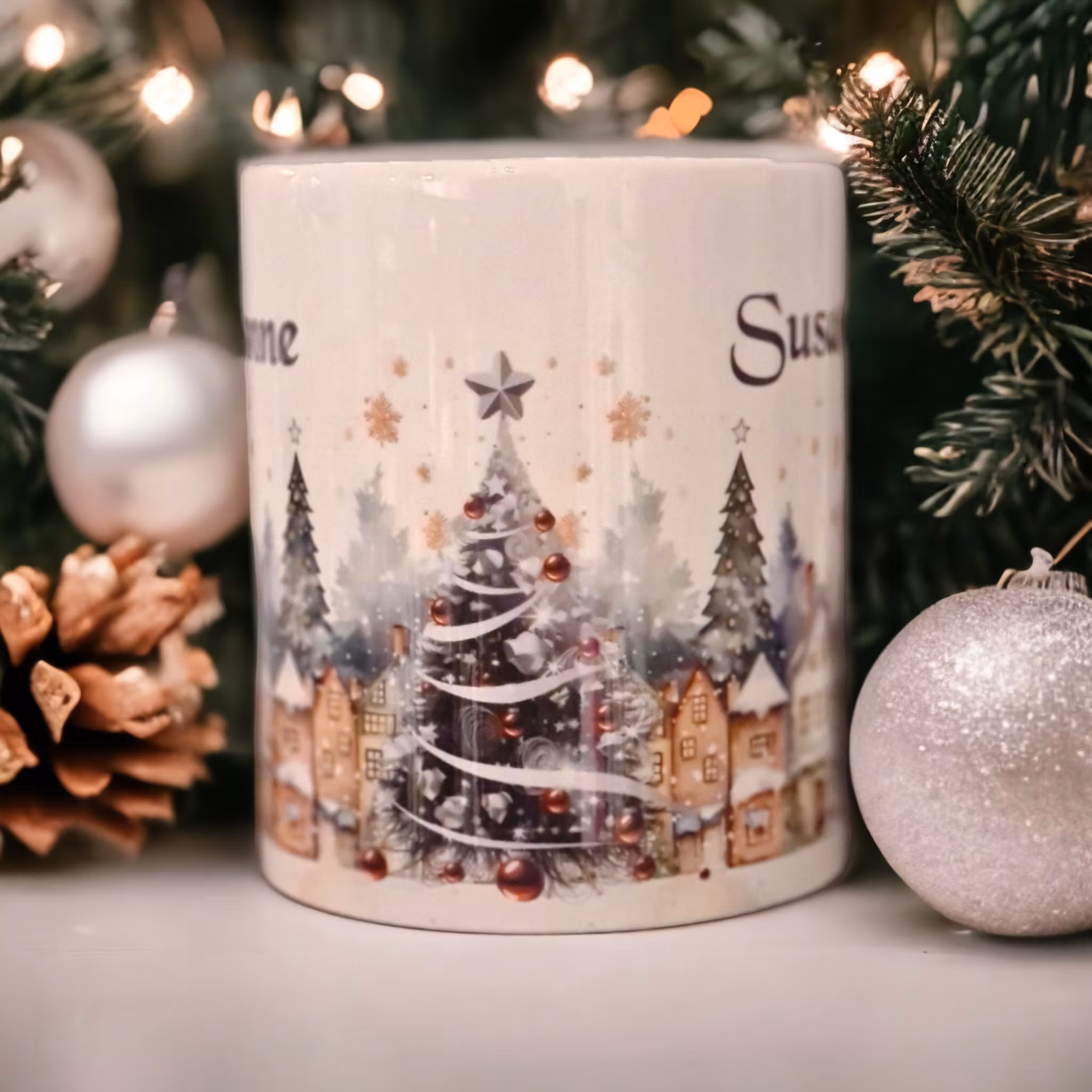 Personlig mugg med namn jul julklapp - www.bellebi.se