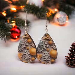 Örhängen med julgranskulor