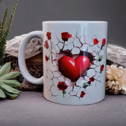 Hjärtan och rosor - Mugg