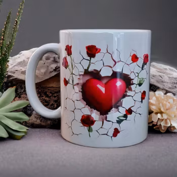 Hjärtan och rosor - Mugg