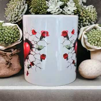 Hjärtan och rosor - Mugg