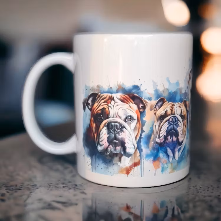 Mugg Engelsk Bulldogg hundras  - www.bellebi.se
