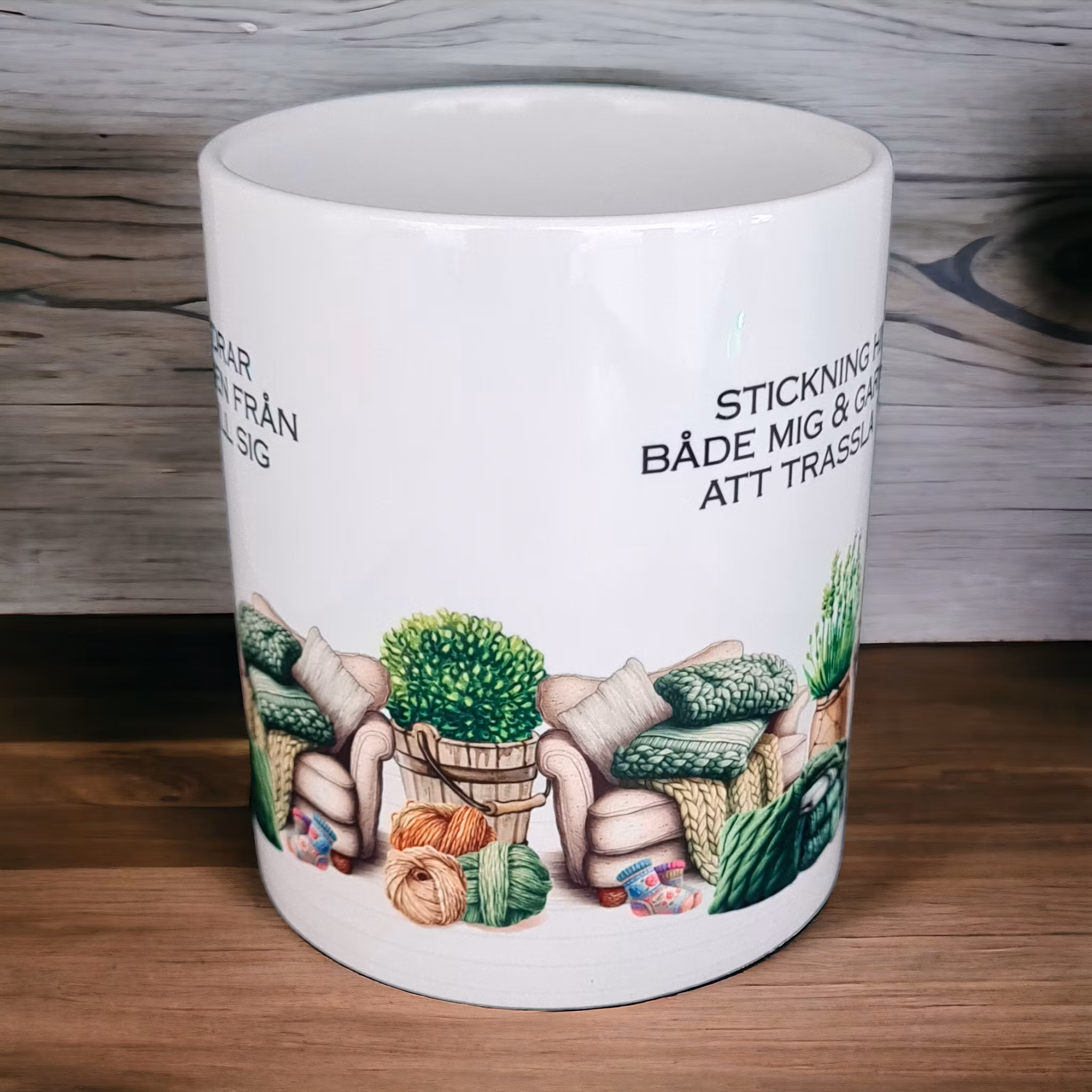 Mugg stickning handarbete  - www.bellebi.se