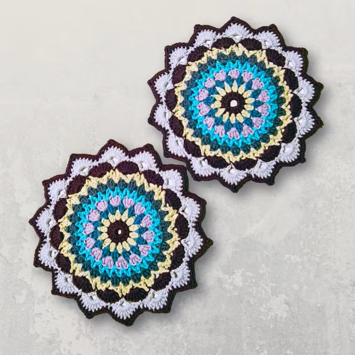 virkad rund duk mandala - bellebi.se
