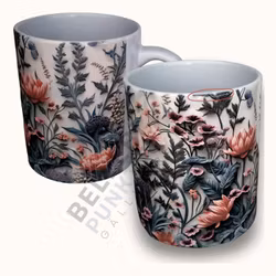 OBS! NEDSATT PRIS. Mugg - Blomstermotiv 2:a sortering