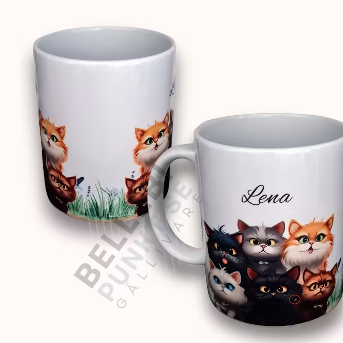 OBS! NEDSATT PRIS. Mugg - Kattmugg "Lena" 2:a sortering