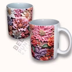 OBS! Nedsatt pris. Mugg - Blommor i 3D 2:a sortering
