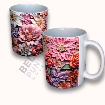 OBS! Nedsatt pris. Mugg - Blommor i 3D 2:a sortering